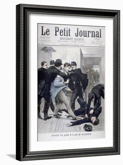 Assassination of a Policeman by an Anarchist, 1895-Lionel Noel Royer-Framed Giclee Print