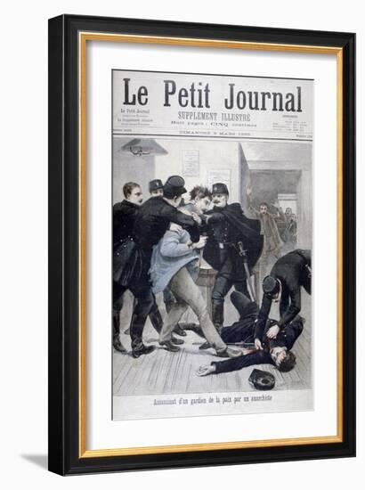 Assassination of a Policeman by an Anarchist, 1895-Lionel Noel Royer-Framed Premium Giclee Print