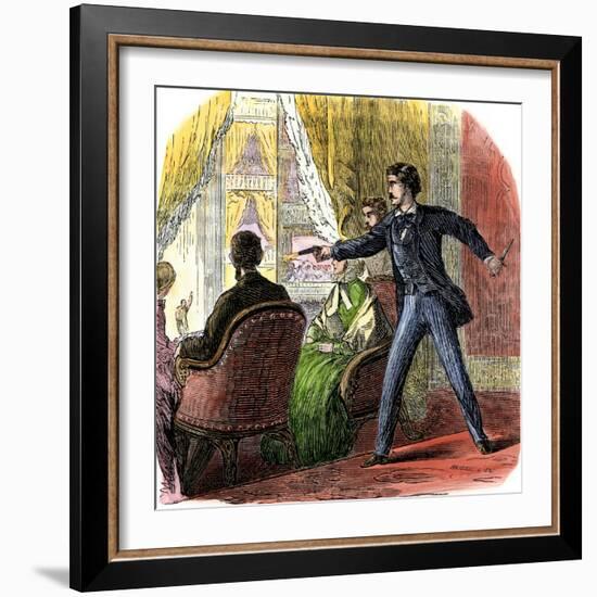 Assassination of Abraham Lincoln by John Wilkes Booth, 1865-null-Framed Giclee Print