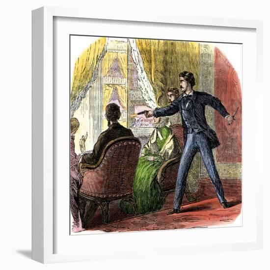 Assassination of Abraham Lincoln by John Wilkes Booth, 1865-null-Framed Giclee Print