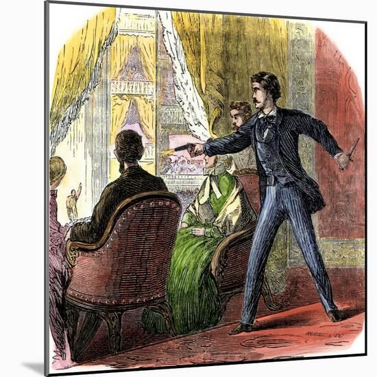 Assassination of Abraham Lincoln by John Wilkes Booth, 1865-null-Mounted Giclee Print