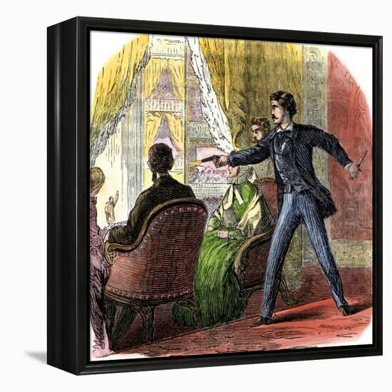 Assassination of Abraham Lincoln by John Wilkes Booth, 1865-null-Framed Premier Image Canvas