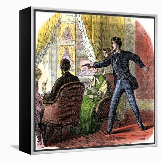 Assassination of Abraham Lincoln by John Wilkes Booth, 1865-null-Framed Premier Image Canvas