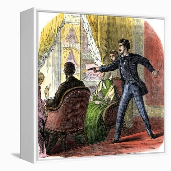 Assassination of Abraham Lincoln by John Wilkes Booth, 1865-null-Framed Premier Image Canvas