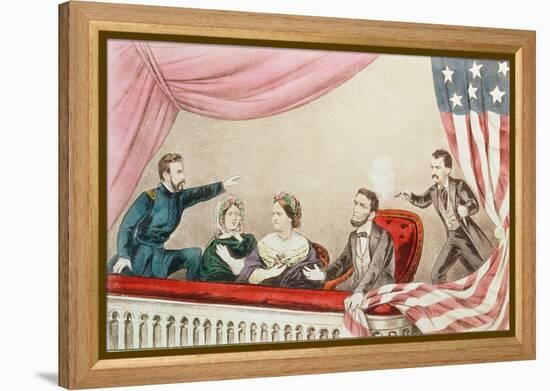 Assassination of Abraham Lincoln-Currier & Ives-Framed Premier Image Canvas