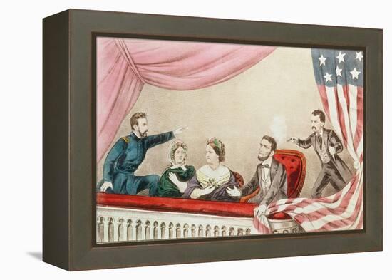 Assassination of Abraham Lincoln-Currier & Ives-Framed Premier Image Canvas