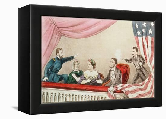 Assassination of Abraham Lincoln-Currier & Ives-Framed Premier Image Canvas