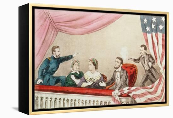 Assassination of Abraham Lincoln-Currier & Ives-Framed Premier Image Canvas