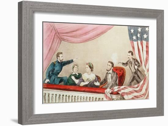 Assassination of Abraham Lincoln-Currier & Ives-Framed Giclee Print