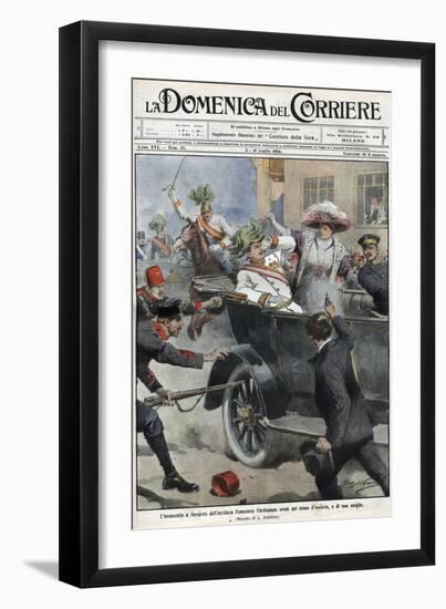 Assassination of Franz Ferdinand, Archduke of Austria, and His Wife Sophie, in Sarajevo-Stefano Bianchetti-Framed Giclee Print