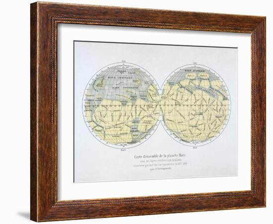 Assembled Map of the Planet Mars, from Observations Made During Six Oppositions in 1877-88-Giovanni Schiaparelli-Framed Giclee Print