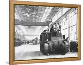 Assembling Sherman Tanks, Aiding War Effort on Home Front During WWII, Chrysler Plant in Detroit-Gordon Coster-Framed Premier Image Canvas