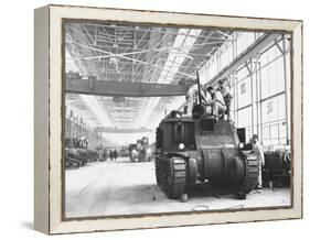 Assembling Sherman Tanks, Aiding War Effort on Home Front During WWII, Chrysler Plant in Detroit-Gordon Coster-Framed Premier Image Canvas