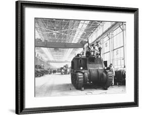Assembling Sherman Tanks, Aiding War Effort on Home Front During WWII, Chrysler Plant in Detroit-Gordon Coster-Framed Premium Photographic Print