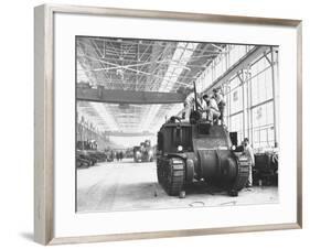 Assembling Sherman Tanks, Aiding War Effort on Home Front During WWII, Chrysler Plant in Detroit-Gordon Coster-Framed Premium Photographic Print
