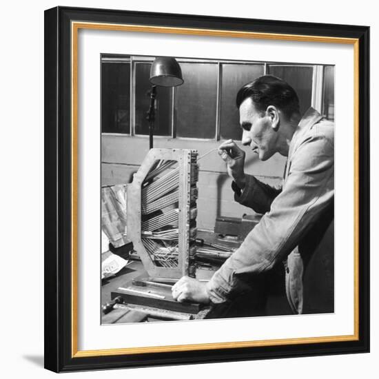 Assembling the Wiring for a Complex Machine-Heinz Zinram-Framed Photographic Print