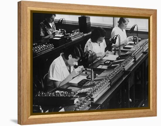 Assembly Line for Television Broadcasting Equipment at the Telefunken Manuf-German photographer-Framed Premier Image Canvas