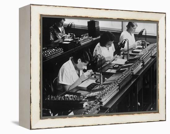 Assembly Line for Television Broadcasting Equipment at the Telefunken Manuf-German photographer-Framed Premier Image Canvas