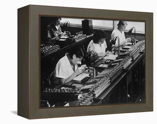 Assembly Line for Television Broadcasting Equipment at the Telefunken Manuf-German photographer-Framed Premier Image Canvas