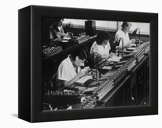 Assembly Line for Television Broadcasting Equipment at the Telefunken Manuf-German photographer-Framed Premier Image Canvas