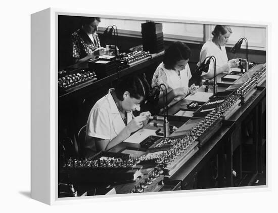 Assembly Line for Television Broadcasting Equipment at the Telefunken Manuf-German photographer-Framed Premier Image Canvas