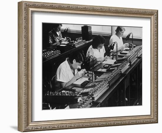 Assembly Line for Television Broadcasting Equipment at the Telefunken Manuf-German photographer-Framed Photographic Print