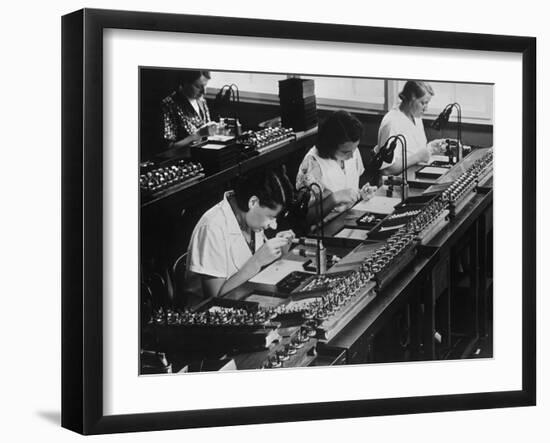 Assembly Line for Television Broadcasting Equipment at the Telefunken Manuf-German photographer-Framed Photographic Print