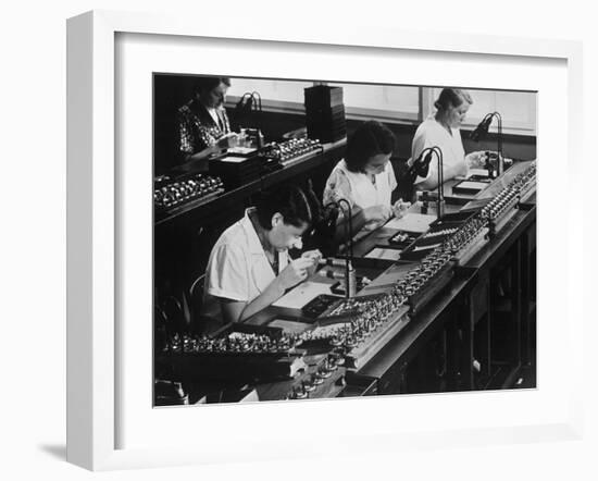 Assembly Line for Television Broadcasting Equipment at the Telefunken Manuf-German photographer-Framed Photographic Print