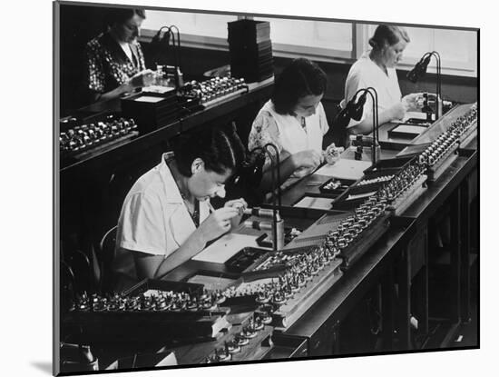 Assembly Line for Television Broadcasting Equipment at the Telefunken Manuf-German photographer-Mounted Photographic Print