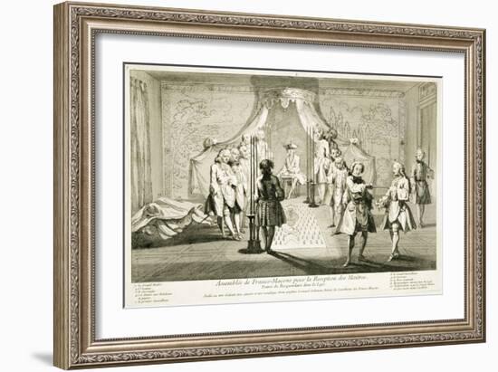 Assembly of Freemasons for the initiation of a Master, c1733-Unknown-Framed Giclee Print