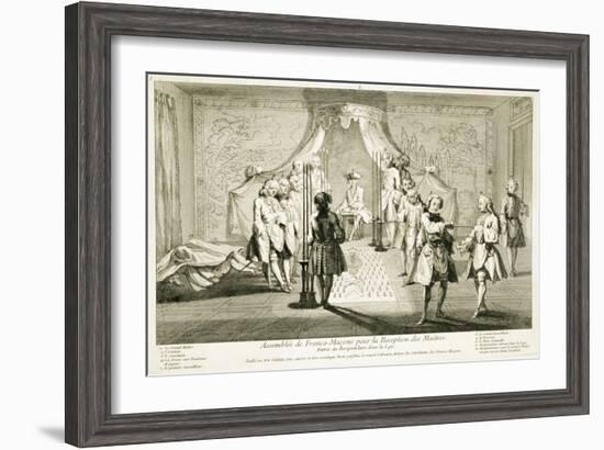 Assembly of Freemasons for the initiation of a Master, c1733-Unknown-Framed Giclee Print