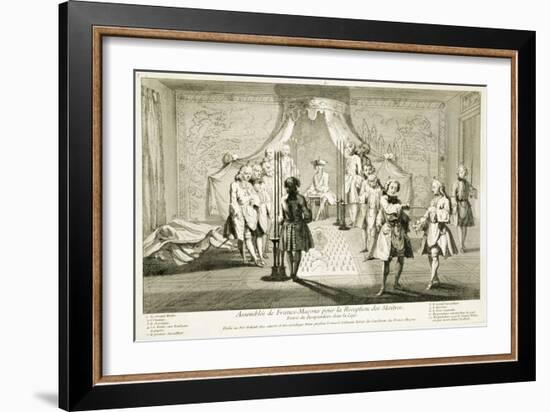 Assembly of Freemasons for the initiation of a Master, c1733-Unknown-Framed Giclee Print