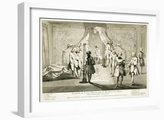 Assembly of Freemasons for the initiation of a Master, c1733-Unknown-Framed Giclee Print