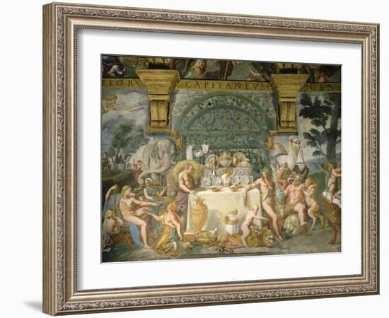 Assembly of the Gods, Fresco, 1525-35-Giulio Romano-Framed Giclee Print