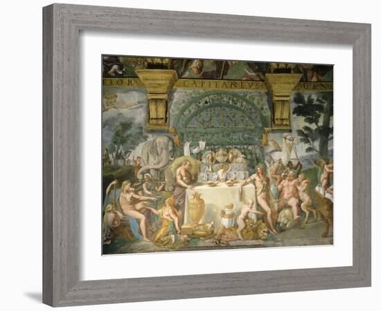 Assembly of the Gods, Fresco, 1525-35-Giulio Romano-Framed Giclee Print