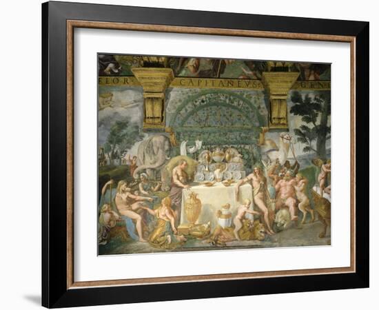 Assembly of the Gods, Fresco, 1525-35-Giulio Romano-Framed Giclee Print