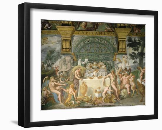 Assembly of the Gods, Fresco, 1525-35-Giulio Romano-Framed Giclee Print