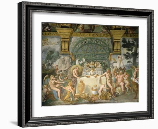 Assembly of the Gods, Fresco, 1525-35-Giulio Romano-Framed Giclee Print