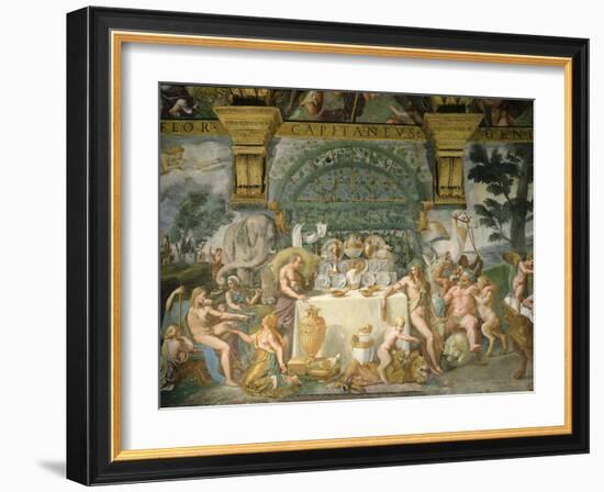 Assembly of the Gods, Fresco, 1525-35-Giulio Romano-Framed Giclee Print