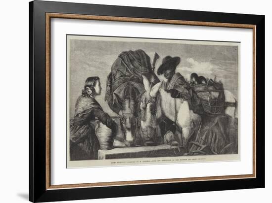 Asses Drinking-Richard Ansdell-Framed Giclee Print