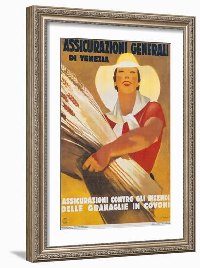 Assicurazioni Generali Di Venezia (Against Sheaf-Wheat Fires)-null-Framed Giclee Print