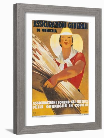 Assicurazioni Generali Di Venezia (Against Sheaf-Wheat Fires)-null-Framed Giclee Print