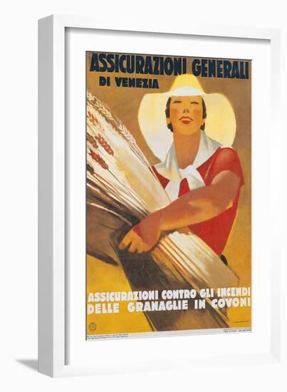 Assicurazioni Generali Di Venezia (Against Sheaf-Wheat Fires)-null-Framed Giclee Print