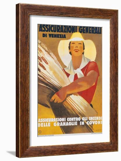 Assicurazioni Generali di Venezia (Poster for Crop Insurance)-Marcello Dudovich-Framed Art Print