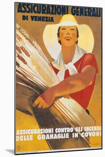 Assicurazioni Generali di Venezia (Poster for Crop Insurance)-Marcello Dudovich-Mounted Art Print