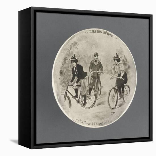 Assiette de la série cyclistes: Premiers début du Deux à l'heure-null-Framed Premier Image Canvas