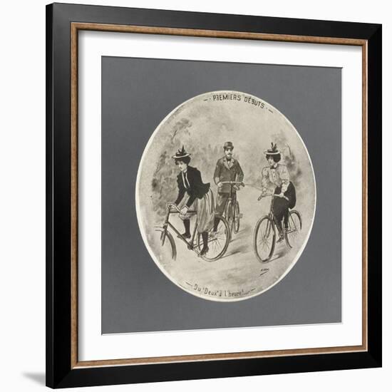 Assiette de la série cyclistes: Premiers début du Deux à l'heure-null-Framed Giclee Print