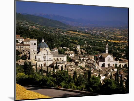 Assisi from the Rocca Maggiore, with the Cathedral of San Rufino and the Santa Chiara Church-null-Mounted Photographic Print