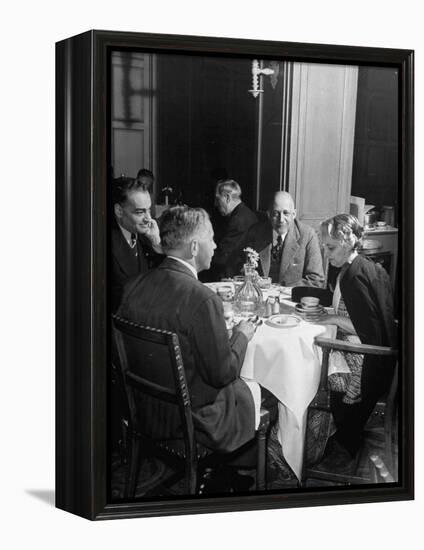 Associate Consultant to America Delegation Dr. W. E. B. Dubois, Eating Lunch with Other Consultants-Peter Stackpole-Framed Premier Image Canvas