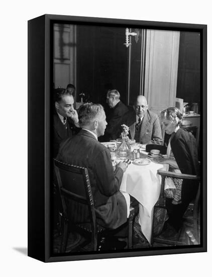 Associate Consultant to America Delegation Dr. W. E. B. Dubois, Eating Lunch with Other Consultants-Peter Stackpole-Framed Premier Image Canvas